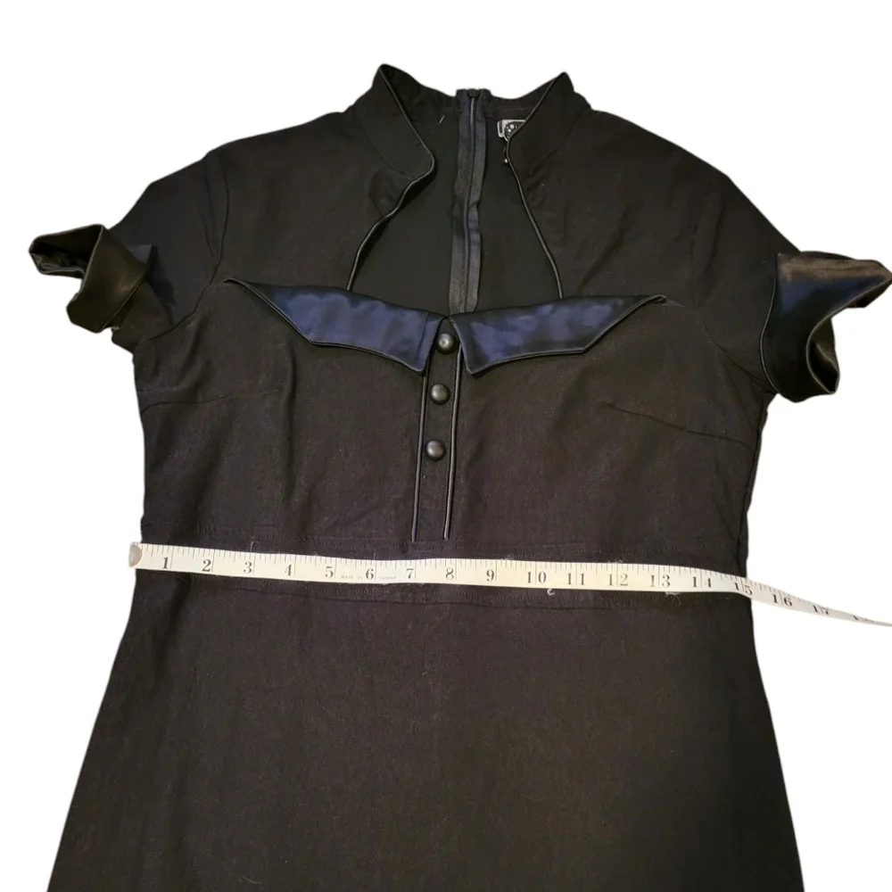 DollsKill Carpe NOCTEM Black Short Sleeve Dress Pointy Collar‎ Witch Fairy XL - Picture 8 of 11